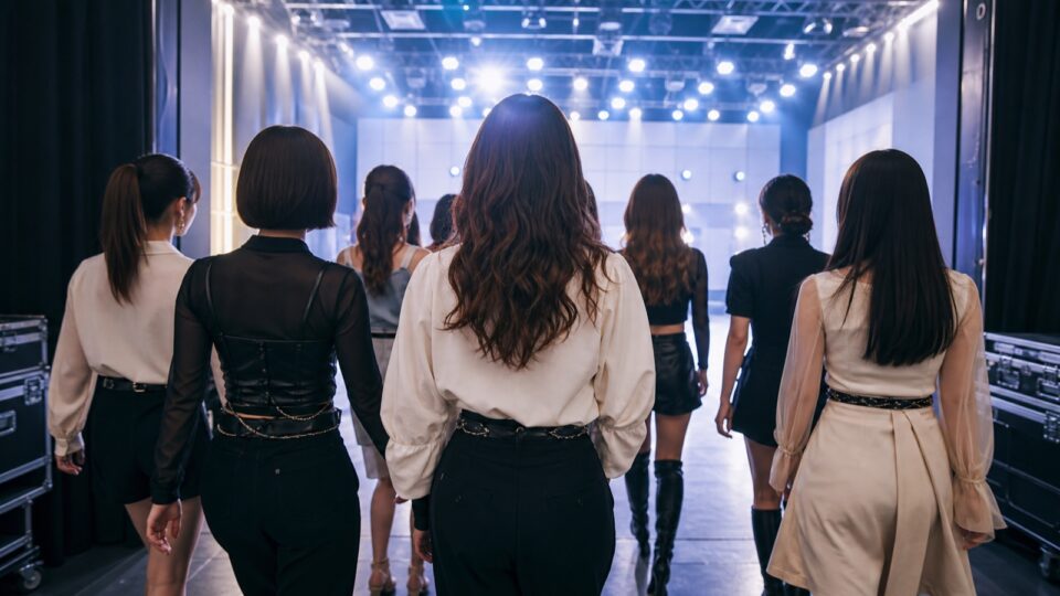 プロのステージへ向かう女性アイドル候補のイメージ