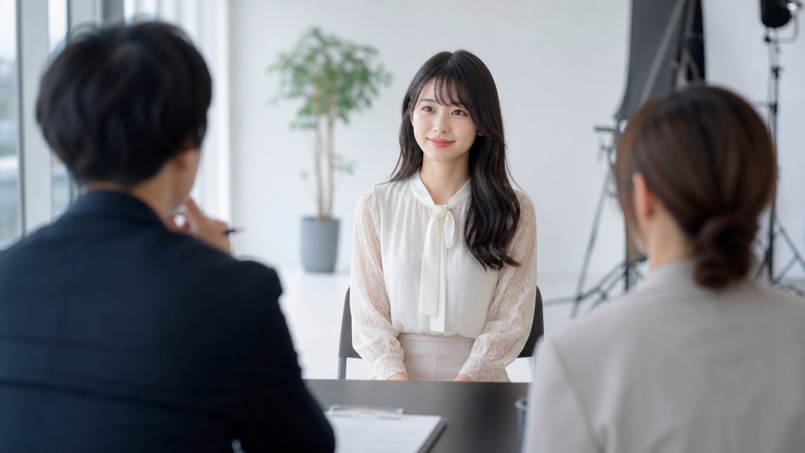 オーディション面接に臨む女性のイメージ
